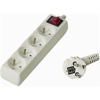 PremiumCord predlžovací prívod 230V 2m 4z. + vypínač, biely - Zásuvky