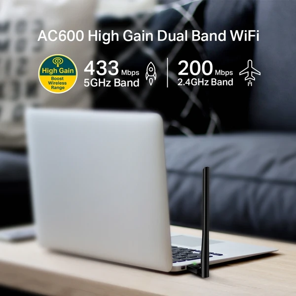 TP-Link Archer T2U Plus WiFi USB adaptér - Sieťové karty - Obrázok W7QFF00101
