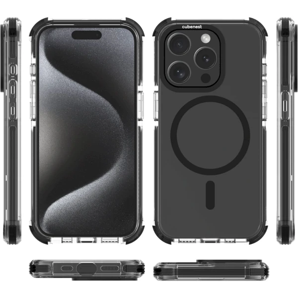 Cubenest MagPro Strong Guard kryt iPhone 15 Pre čierny - Puzdra - Obrázok W7S8000J01