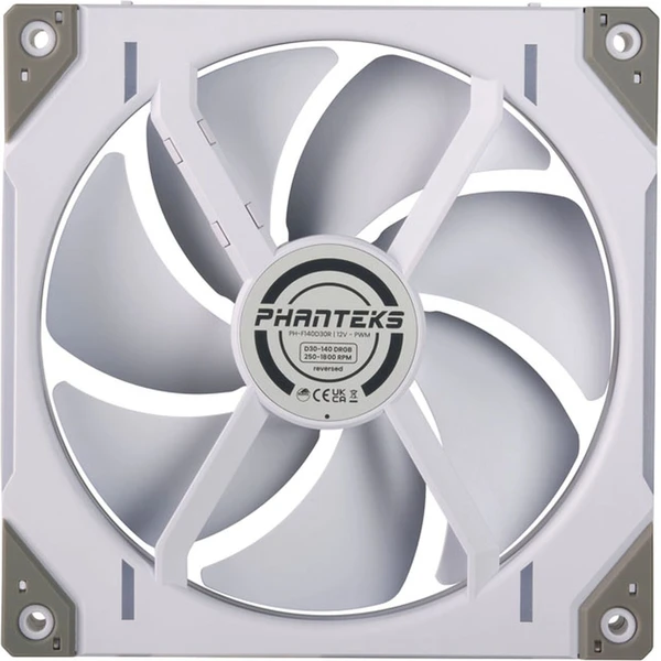 PHANTEKS D30 PWM Reverse Airflow D-RGB 3x120mm biely - Ventilátory pre PC - Obrázok W7SC000J01