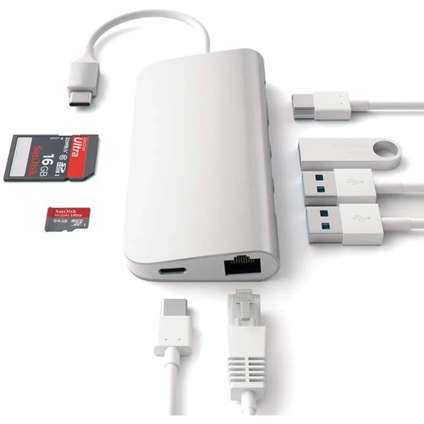 Satechi Multi-Port húb striebo - USB huby - Obrázok W8ME100301