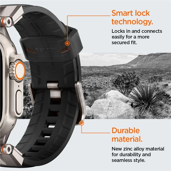Spigen DuraPro Armor remienok Apple Watch Ultra 49/46/45/44/42mm strieborný/čierny - Remienky - Obrázok W8N5000701