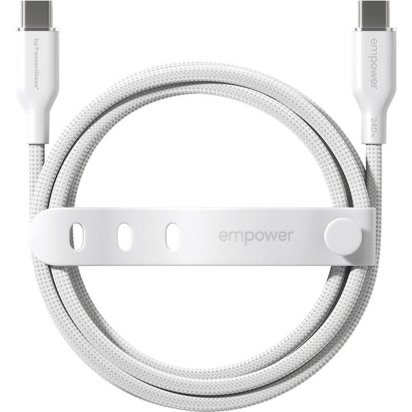E-shop PanzerGlass USB-C/USB-C napájací kábel 240W 2m biely