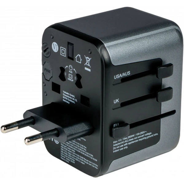 VERBATIM Universal Travel Adapter UTA-03 Cestovný adaptér - Zásuvky - Hlavný obrázok