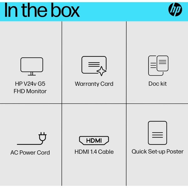 HP V24v G5 monitor 24' - Monitory - Obrázok W9F0000J01