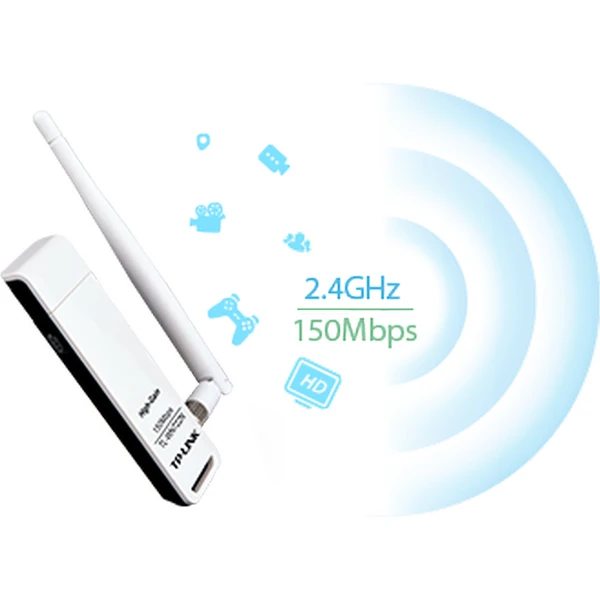 TP-Link TL-WN722N WiFi USB adaptér - Sieťové karty - Obrázok W9QFF00101