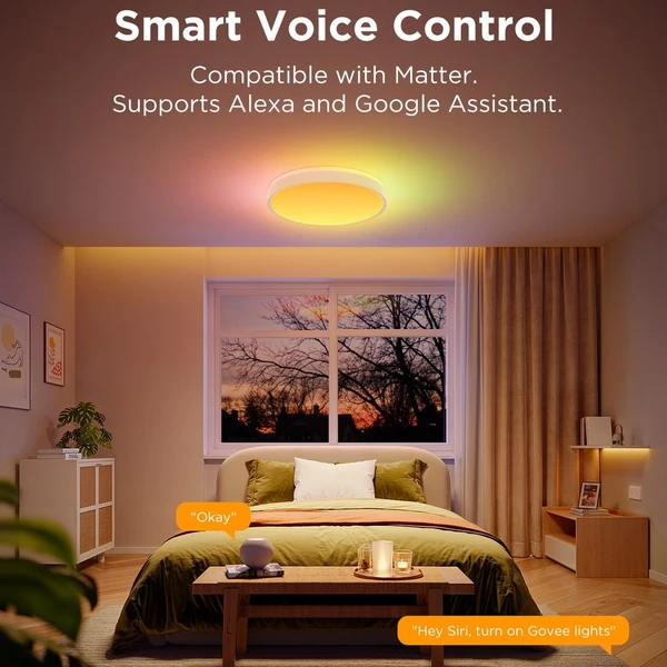 Govee RGBICWW Smart okrúhle stropné svetlo 4300lm 38cm Matter - Inteligentné osvetlenie - Obrázok W9QK000K01