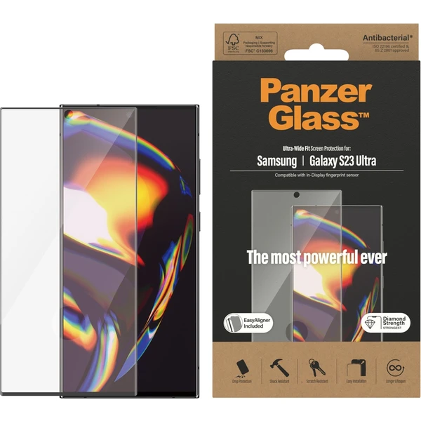 PanzerGlass Premium 3D Samsung Galaxy S23 Ultra (FingerPrint ready) s inštalačným rámčekom - Ochranné fólie a sklo - Obrázok W9S1G00101