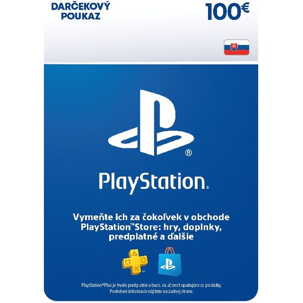PlayStation Store - Darčeková karta 100 € (pre SK účty)