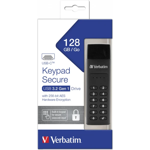 VERBATIM USB C 3.1 Drive 128 GB s klávesnicou - Flashdisky - Obrázok WA63000O01