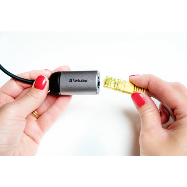 Verbatim USB-C/Gigabit Ethernet adaptér - Sieťové karty - Obrázok WAOR000301