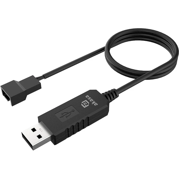 Akasa 5V to 12V DC Step-Up Voltage Converter Cable pre USB na 3-Pin & 4-Pin PC Fan - Káble a redukcie - Obrázok WBBJ000K01