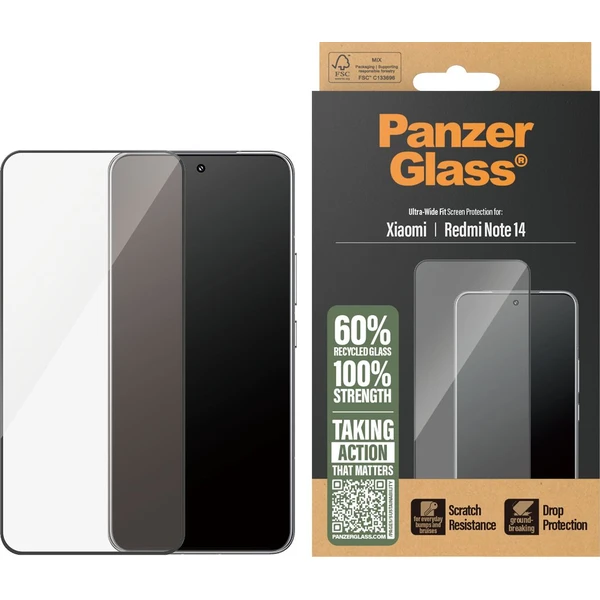 PanzerGlass® Ultra-Wide Fit sklo Xiaomi Redmi Note 14 - Ochranné fólie a sklo - Obrázok WBUC000K01