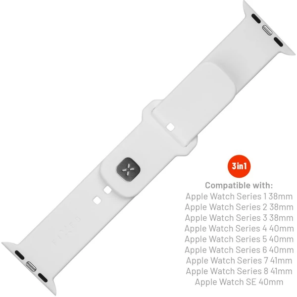 Set silikónových remienkov FIXED Silicone Sporty Strap pre Apple Watch 38/40/41mm, biely - Remienky - Obrázok WCM2000O01