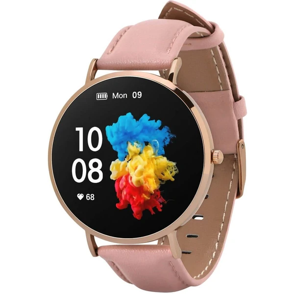 Garett Smartwatch Verona zlatá, ružový remienok - Inteligentné hodinky - Hlavný obrázok