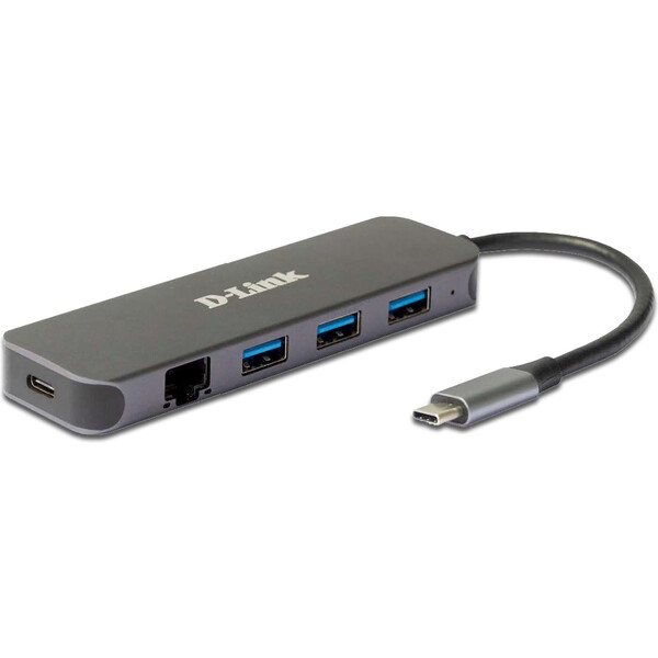 E-shop D-Link 5v1 USB-C Hub PD 60W antracitový