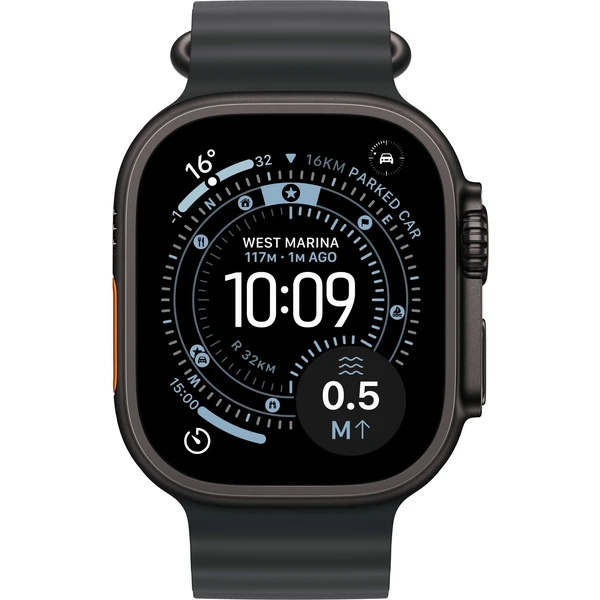 Apple Watch Ultra 3 (2025) 49mm Čierny titán s čiernym oceánskym remienkom - Inteligentné hodinky - Obrázok WDQH000K01
