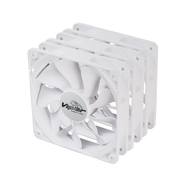 Akasa Viper, White Fan 12cm, 3ks v balení, biela