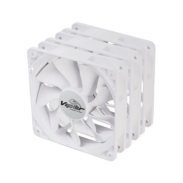 Akasa Viper, White Fan 12cm, 3ks v balení, biela - Ventilátory pre PC - Hlavný obrázok