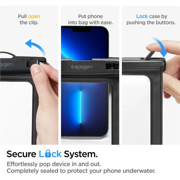 Spigen Aqua Shield vodeodolné púzdro A601 1 Pack čierne - Puzdra - Obrázok WEA4000601