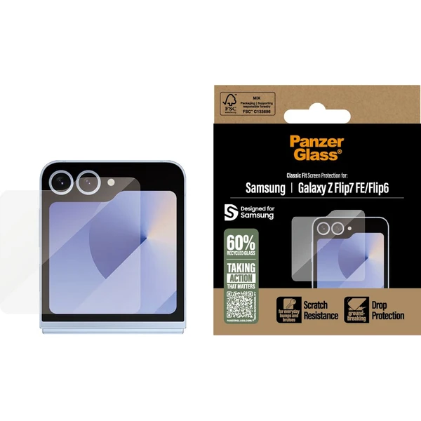 PanzerGlass® Ultra-Wide Fit Samsung Galaxy Z Flip7 FE/Z Flip6 - Ochranné fólie a sklo - Obrázok WESF000K01