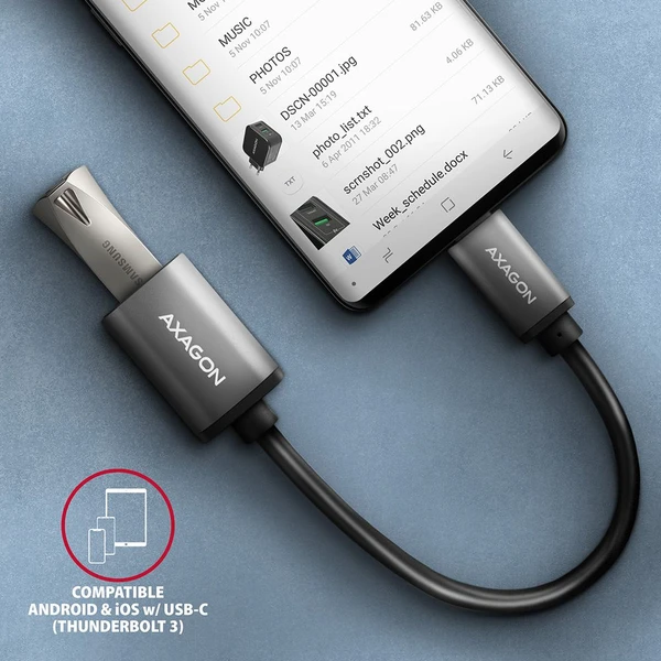 AXAGON USB-C/USB-A redukcia 0,2m sivá - Káble a redukcie - Obrázok WEX3000L01