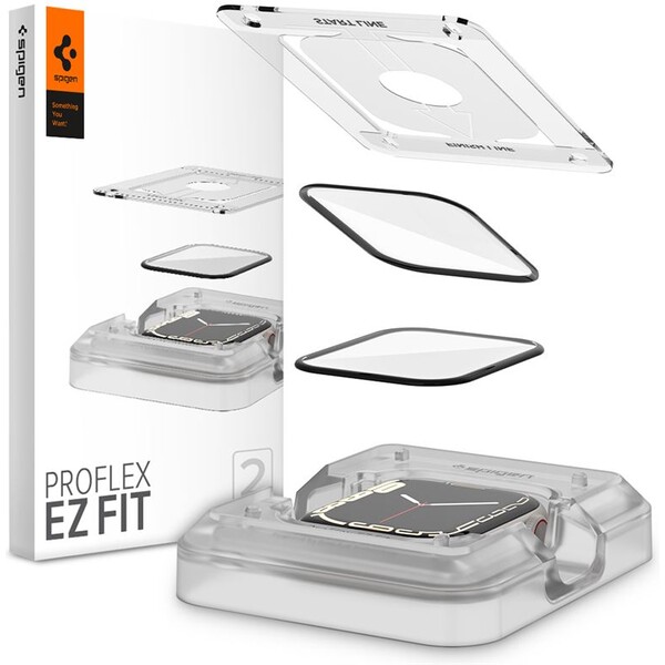 Spigen ProFlex EZ Fit 2 Pack sklo Apple Watch 9/8/7 (41mm)