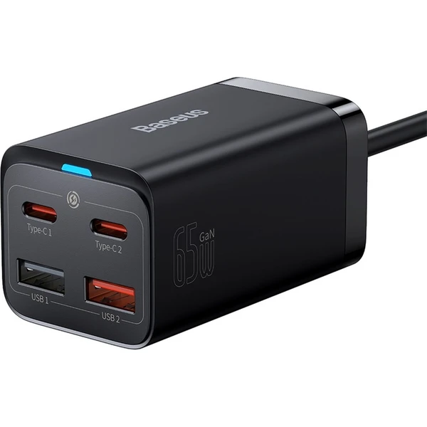 Rýchlonabíjačka do siete Baseus GaN3 Pro, 2x USB-C, 2x USB 65W čierna - Nabíjačky - Obrázok WFGE000L01