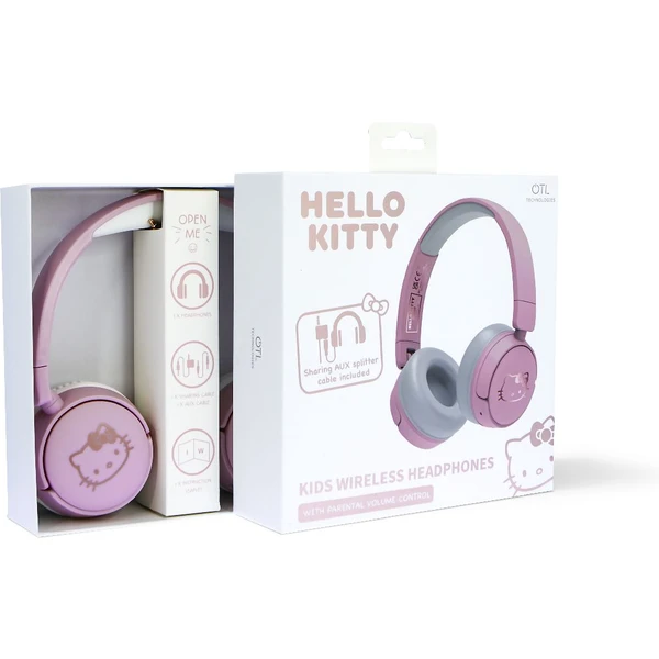 OTL bezdrôtové slúchadlá detské s motívom Hello Kitty ružová/biela - Slúchadlá - Obrázok WFTM100501