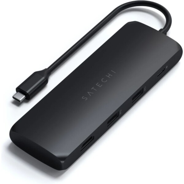 Satechi Aluminium USB-C Hybrid Multiport adaptér čierny