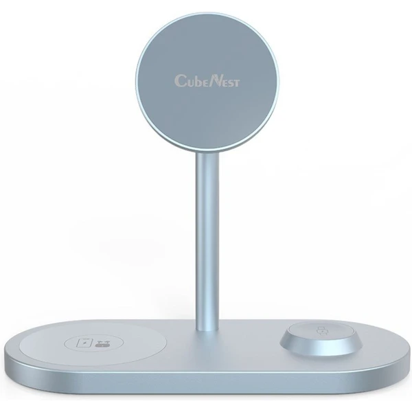 CubeNest S313 Pre 3v1 magnetická bezdrôtová nabíjačka Sierra Blue - Nabíjačky - Hlavný obrázok