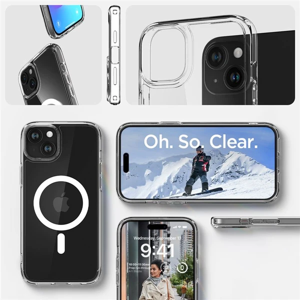 Spigen Ultra Hybrid MagFit kryt iPhone 15 biely - Puzdra - Obrázok WGS8000601