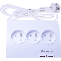 PremiumCord predlžovací prívod 230V 5 zásuviek + vypínač + 2x USB 2A 1,5m - Zásuvky