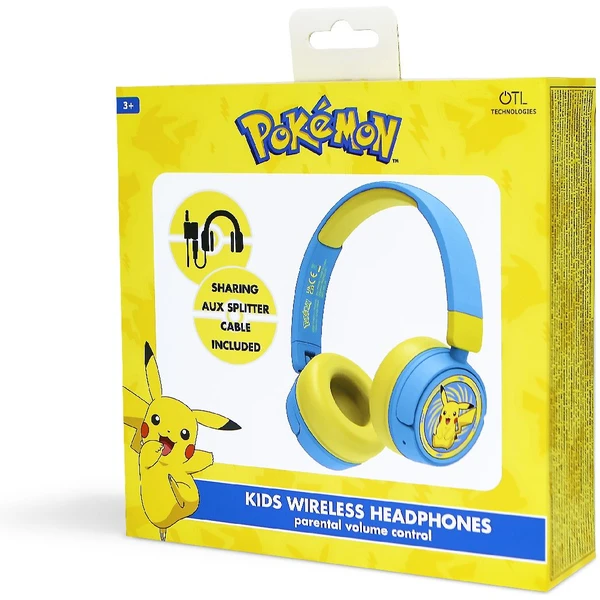 OTL bezdrôtové slúchadlá detské s motívom Pikachu modrá/žltá - Slúchadlá - Obrázok WGTM100501