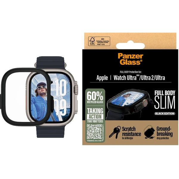 PanzerGlass® Apple Watch Ultra 3/2/1 tenký čierny kryt s ochranným sklom - Puzdra - Obrázok WGWA000L01