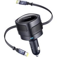 Baseus Enjoyment Max nabíjačka do auta s káblami USB-C+USB-C 60W čierna - Nabíjačky