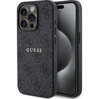 Guess PU Leather 4G Colored Ring MagSafe kryt iPhone 15 Pre čierny - Puzdra