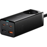 Baseus GaN3 Pre rýchlonabíjačka 2x USB-C, 2x USB + AC 65W čierna - Nabíjačky