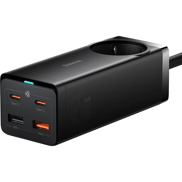 Rýchlonabíjačka do siete Baseus GaN3 Pro, 2x USB-C, 2x USB + AC 65W čierna - Nabíjačky - Obrázok WIGE000L01