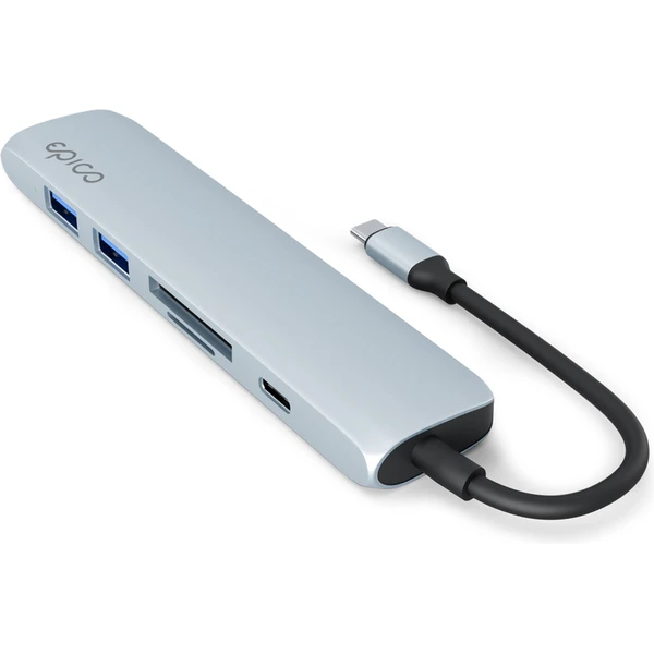 iWant by Epico 6v1 hliníkový hub 8K s USB-C blankytne modrý - USB huby - Obrázok WKEK000K01