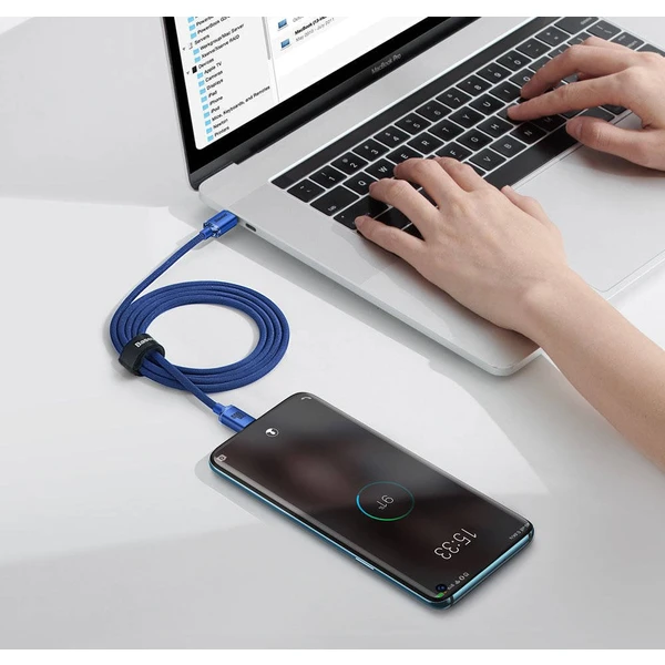Baseus CAJY000603 Crystal Shine Series Dátový Kábel USB-C - USB-C 100W 1,2m Blue - Káble - Obrázok WKRL100501