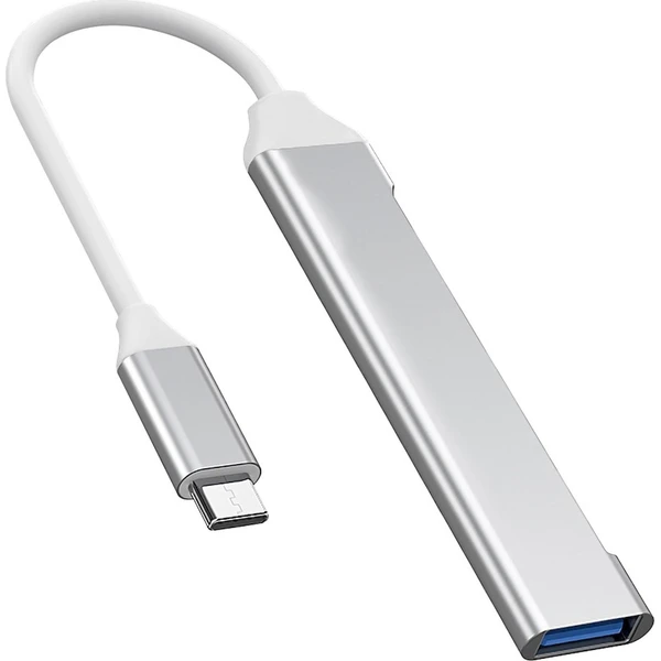PremiumCord 4v1 USB-C Hub strieborný - USB huby - Obrázok WL4L000K01