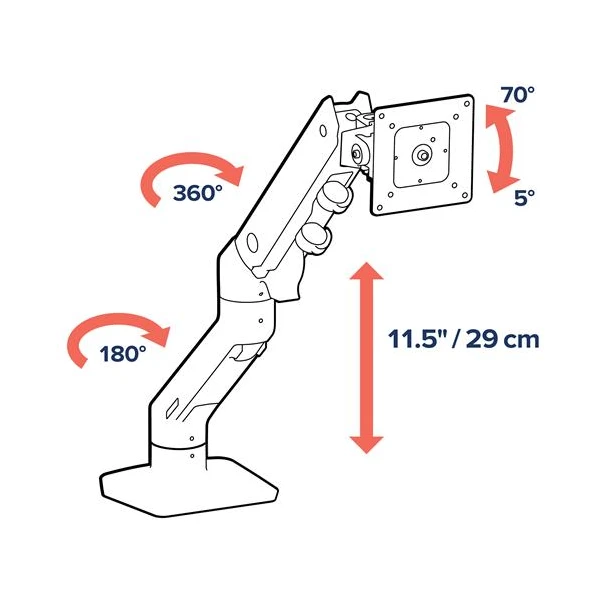 Ergotron HX Desk Stolné rameno pre 1 monitor 49" čierne - Držiaky pre obrazovky - Obrázok WLMB100501