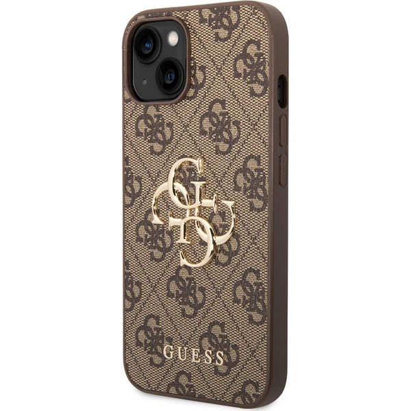 Guess PU 4G Metal Logo kryt iPhone 14 hnedý - Puzdra - Hlavný obrázok