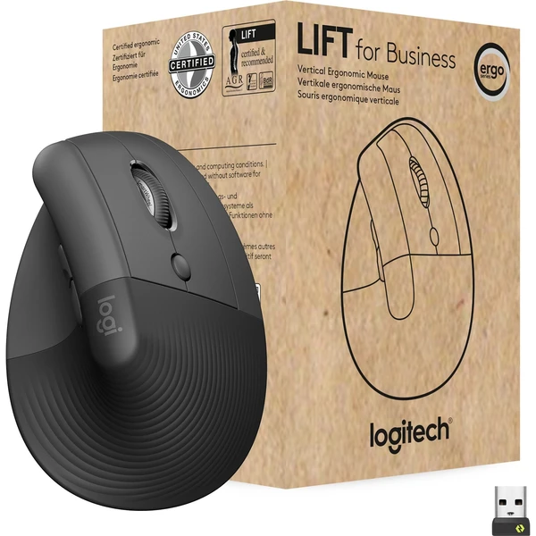 Logitech Lift Vertical for Business čierna - Myši - Obrázok WMF3G00101