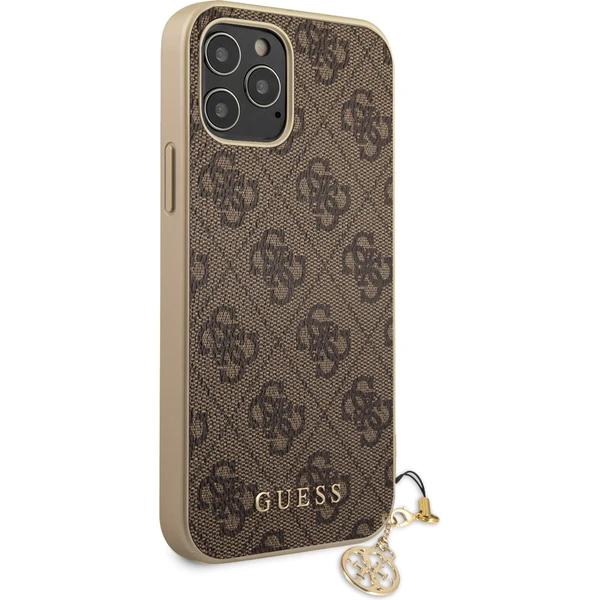 Guess 4G Charms kryt iPhone 12/12 Pro 6.1" hnedý - Puzdra - Obrázok WMRN500301