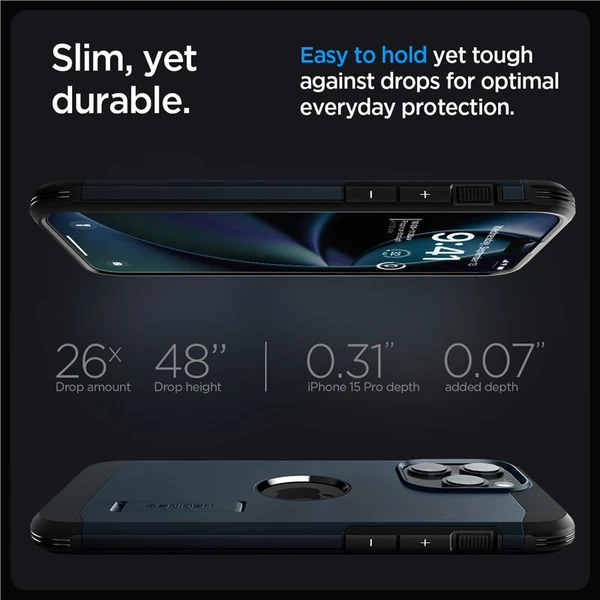 Spigen Tough Armor MagFit kryt iPhone 15 Pro Max modrý - Puzdra - Obrázok WMU8000601
