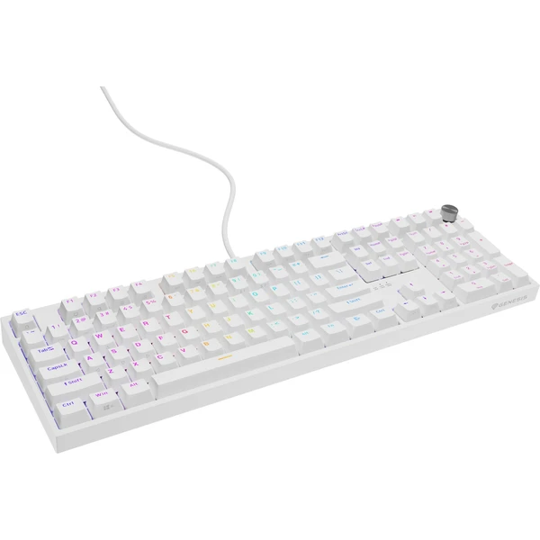 Genesis Thor 404 herná klávesnica Gateron Yellow Pro US biela - Klávesnice - Obrázok WNBE000K01