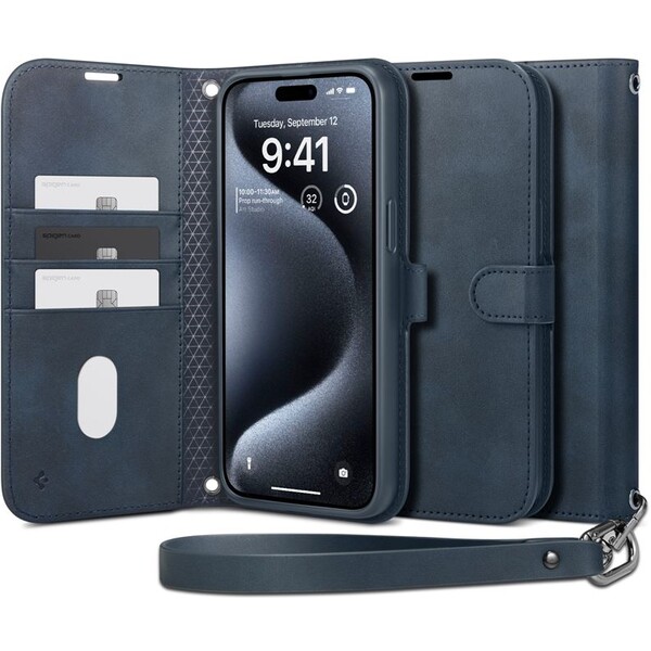 E-shop Spigen Wallet S Pre púzdro iPhone 15 Pre Max modré