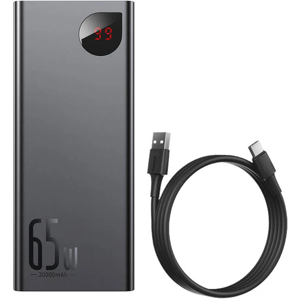Baseus Power banka Adaman 20000 mAh 65W 2xUSB/USB-C PD čierna - Powerbanky - Obrázok WOS5000N01